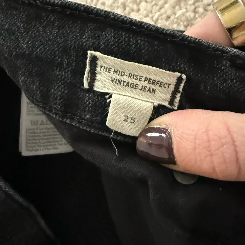 Madewell Women's Black Mid-Rise Straight Leg Jeans